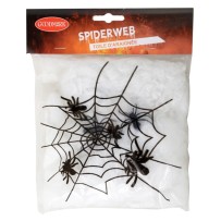 Toile d’araignée Halloween 20g avec araignées pas cher | Fiesta Factory