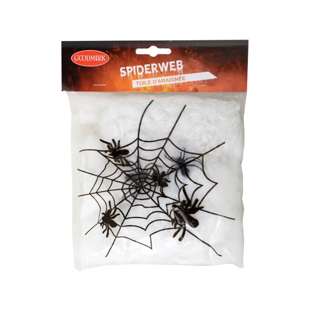 Toile d’araignée Halloween 20g avec araignées pas cher | Fiesta Factory