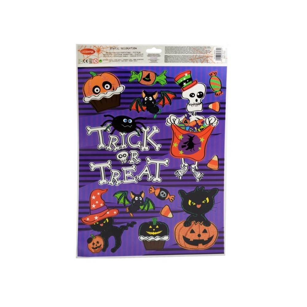 Décoration fenêtre Halloween glitter 38x30 cm | Fiesta Factory