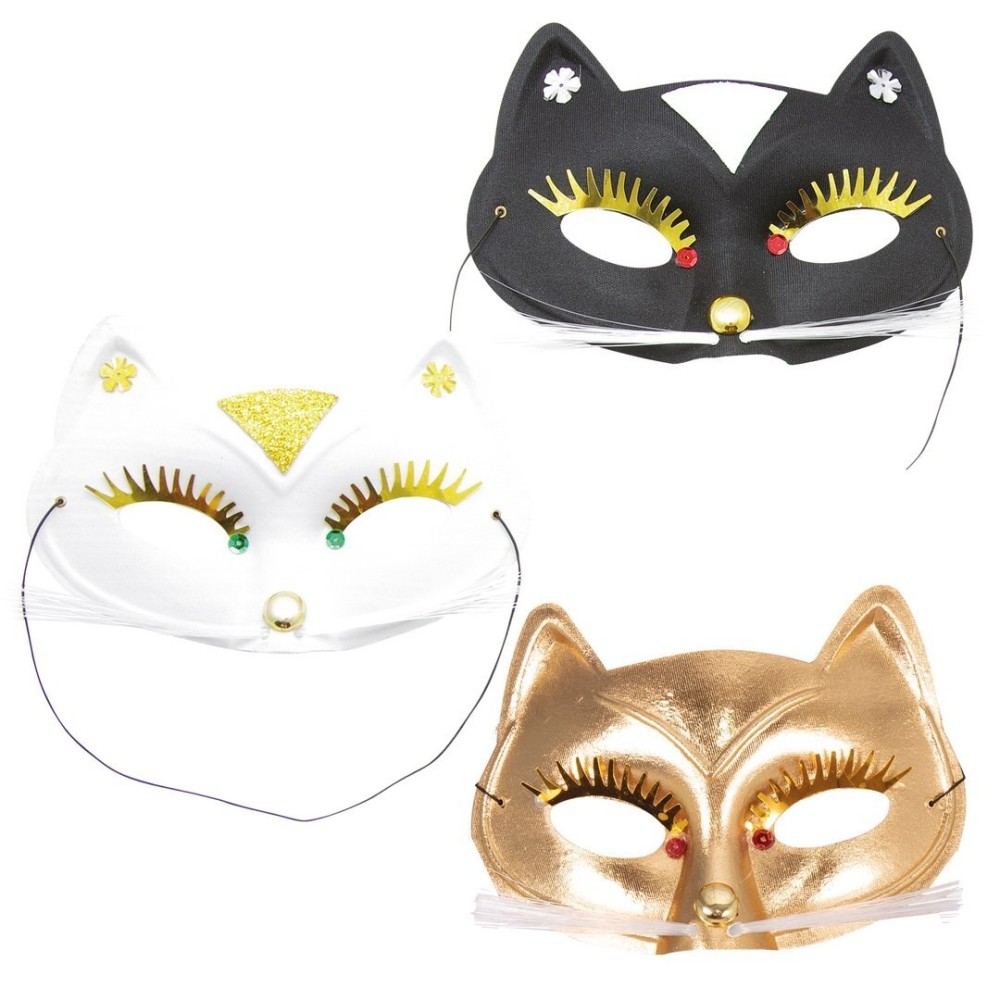 Loup chat couleur aléatoire pas cher – masque chat déguisement