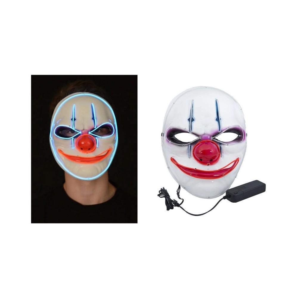 Masque clown néon Halloween pas cher | Fiesta Factory