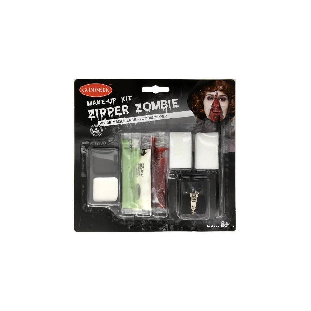 Kit personnage Halloween zipper zombie – maquillage & accessoires - 02070225-NF - Kits Maquillage