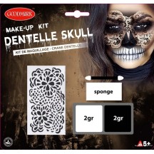 Kit crâne dentelle Halloween pas cher | Fiesta Factory