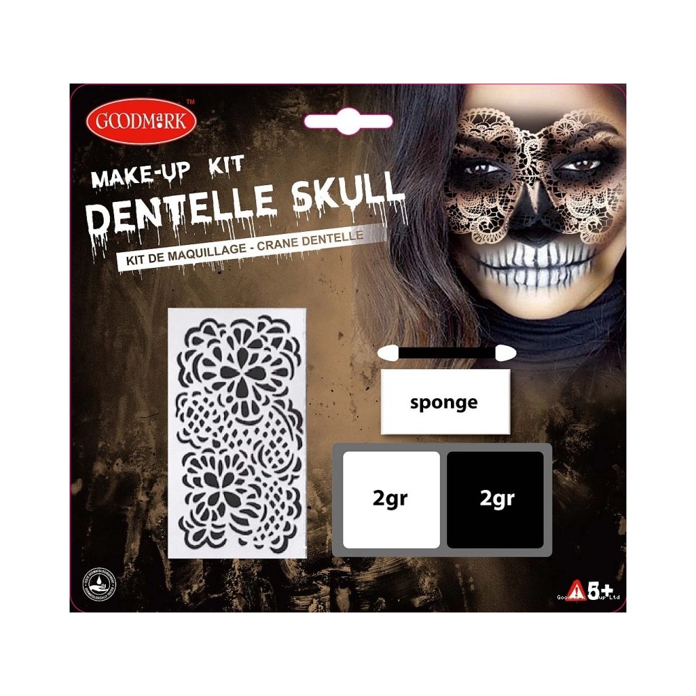 Kit crâne dentelle Halloween pas cher | Fiesta Factory