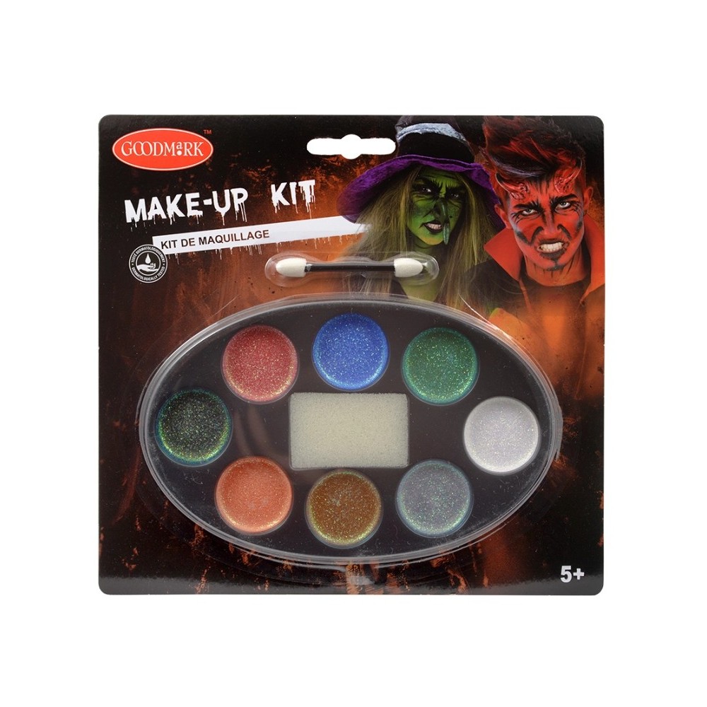 Palette maquillage Halloween 8 couleurs glitter pas cher | Fiesta Factory