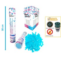 Canon à confettis garçon 30cm bleu pas cher | Fiesta Factory