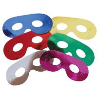 Loup métallisé multicolore lot de 6 pas cher – masque fête carnaval