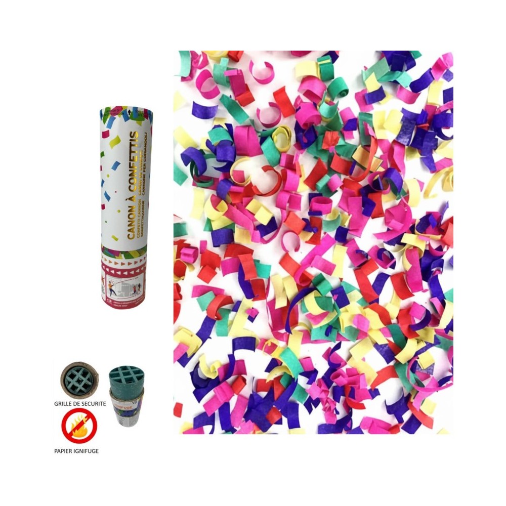 Canon à confettis 20 cm multicolore pas cher | Fiesta Factory