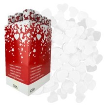 Canon à confettis 40 cm cœurs blancs pas cher | Fiesta Factory