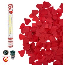 Canon à confettis 40 cm cœurs rouges pas cher | Fiesta Factory