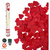 Canon à confettis 40 cm cœurs rouges pas cher | Fiesta Factory