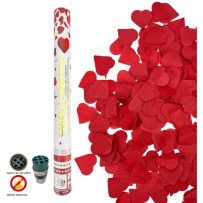 Canon à confettis 80 cm cœurs rouges pas cher | Fiesta Factory