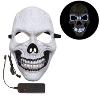Masque lumineux squelette adulte – masque Halloween LED effrayant