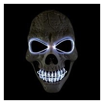 Masque lumineux squelette adulte – masque Halloween LED effrayant