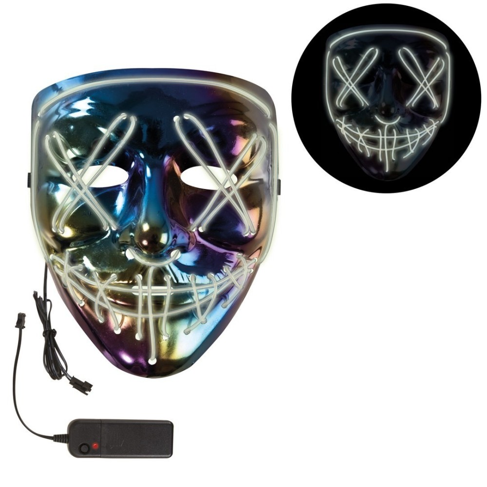 Masque lumineux visage terrifiant adulte – masque Halloween LED effrayant