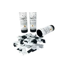 Lot 3 canons à confettis noir et argent 11 cm pas cher | Fiesta Factory