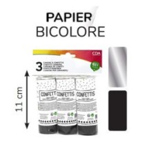 Lot 3 canons à confettis noir et argent 11 cm pas cher | Fiesta Factory