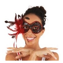 Loup dentelle plumes pas cher – masque élégant couleur aléatoire soirée