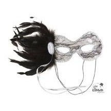 Loup dentelle plumes pas cher – masque élégant couleur aléatoire soirée