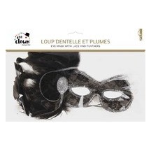 Loup dentelle plumes pas cher – masque élégant couleur aléatoire soirée