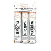 Lancer serpentins blancs 15 cm x3 pas cher - Fiesta Factory