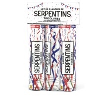 Lancer serpentins bleu blanc rouge 15 cm x3 pas cher - Fiesta Factory