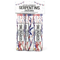 Lancer serpentins bleu blanc rouge 15 cm x3 pas cher - Fiesta Factory