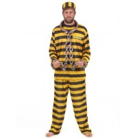 Déguisement prisonnier jaune adulte pas cher | Costume détenu | Fiesta Factory