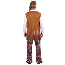 Déguisement Hippie Marron & Blanc Homme – Style années 70 -  - Costumes adulte