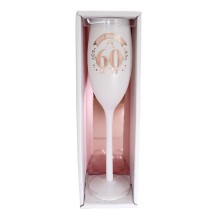 Flûte champagne 60 ans rose doré pas cher | La Boutique de l’Artificier