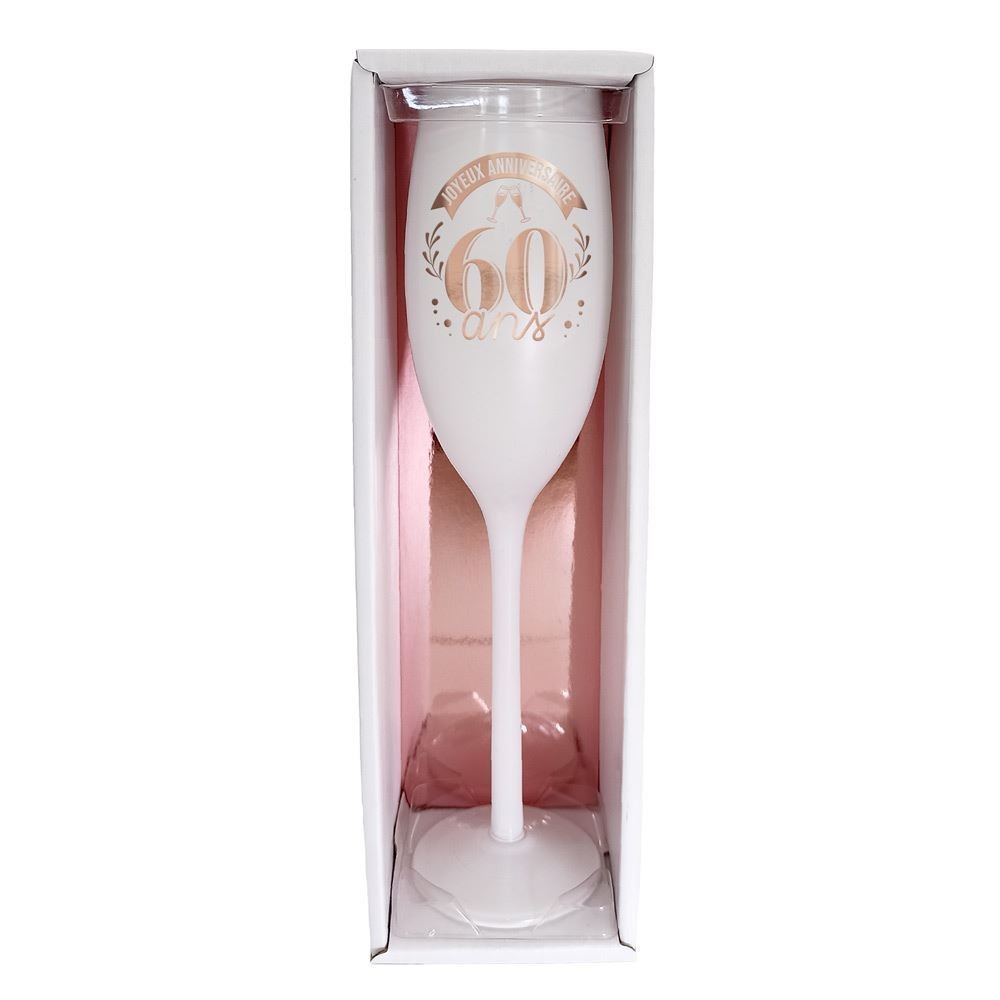 Flûte champagne 60 ans rose doré pas cher | La Boutique de l’Artificier