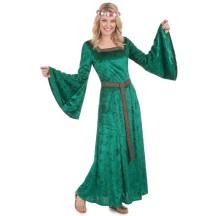 Déguisement Médiéval Vert Effet Velours Femme -  - Costumes adulte