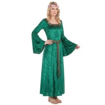 Déguisement Médiéval Vert Effet Velours Femme -  - Costumes adulte