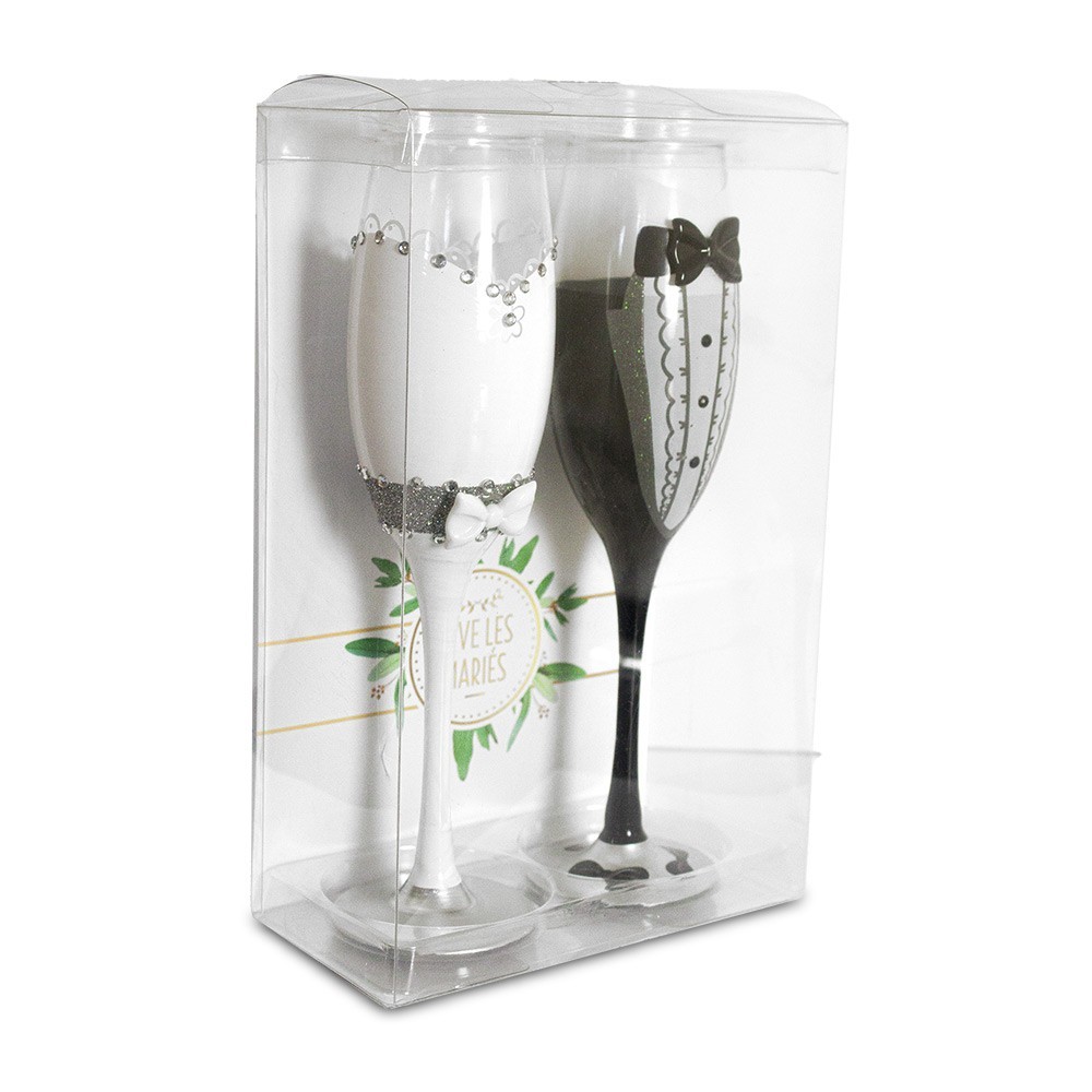 Flûtes mariage Monsieur Madame pas cher | Fiesta Factory