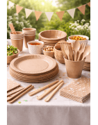 Vaisselle en carton & bois